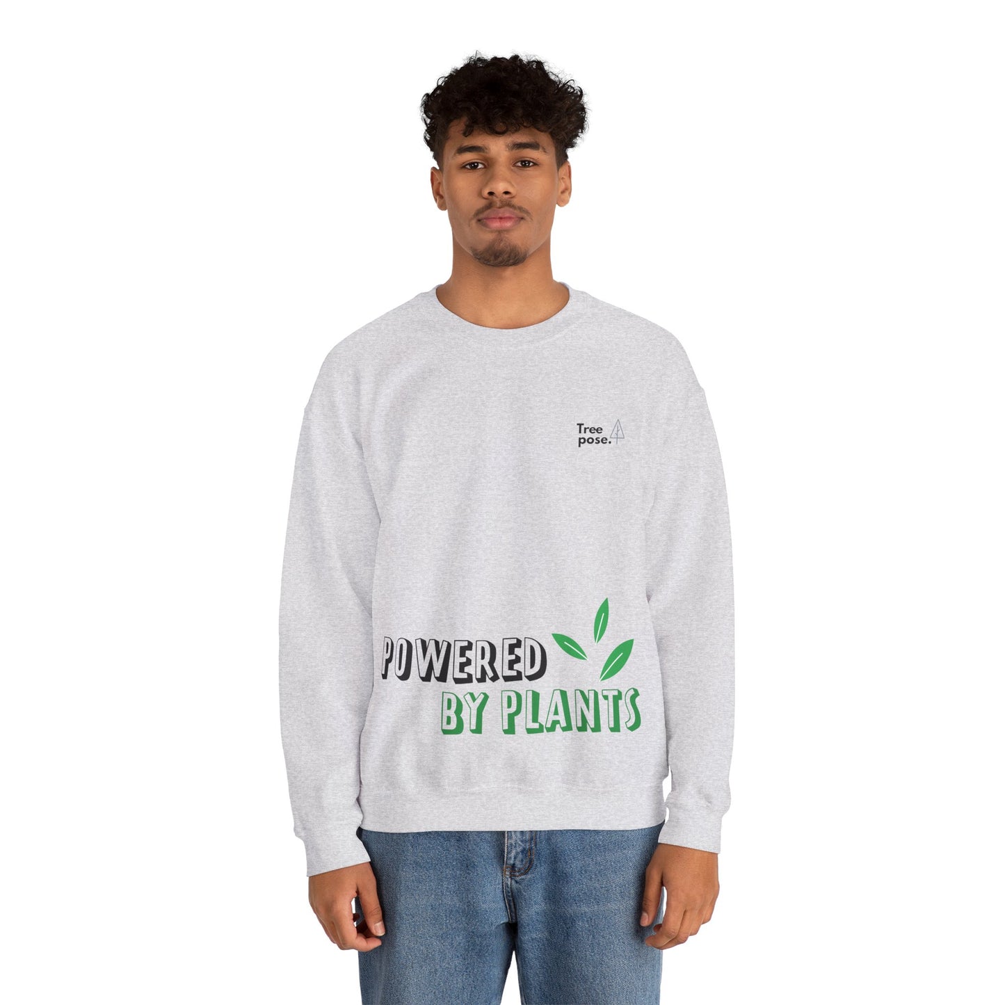 Heavy Blend™ 'Powered by Plants' Tree Pose Crewneck Sweatshirt