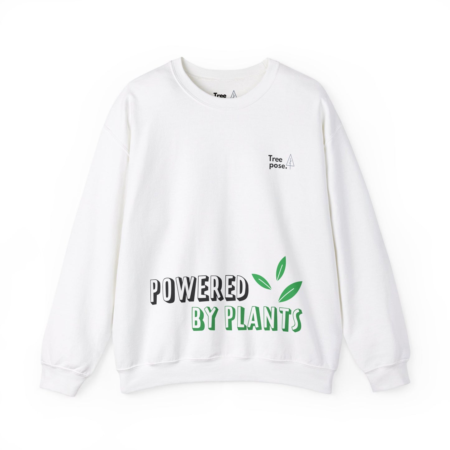 Heavy Blend™ 'Powered by Plants' Tree Pose Crewneck Sweatshirt