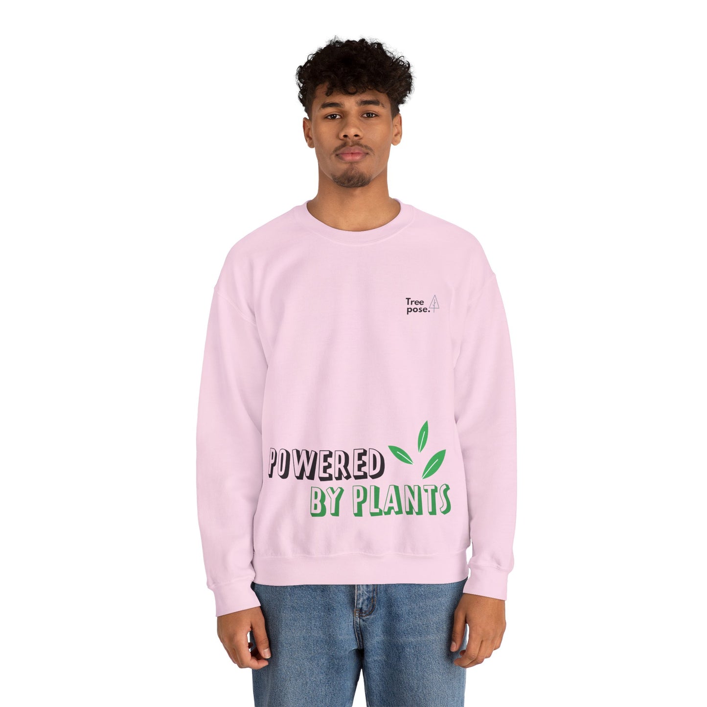 Heavy Blend™ 'Powered by Plants' Tree Pose Crewneck Sweatshirt