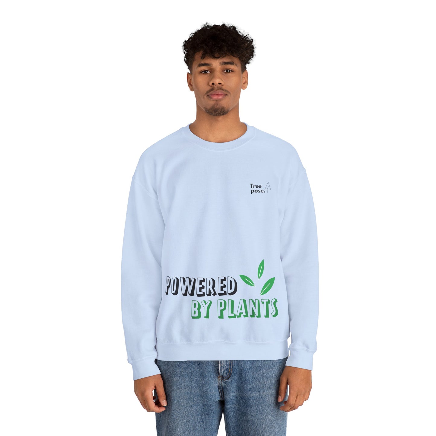 Heavy Blend™ 'Powered by Plants' Tree Pose Crewneck Sweatshirt
