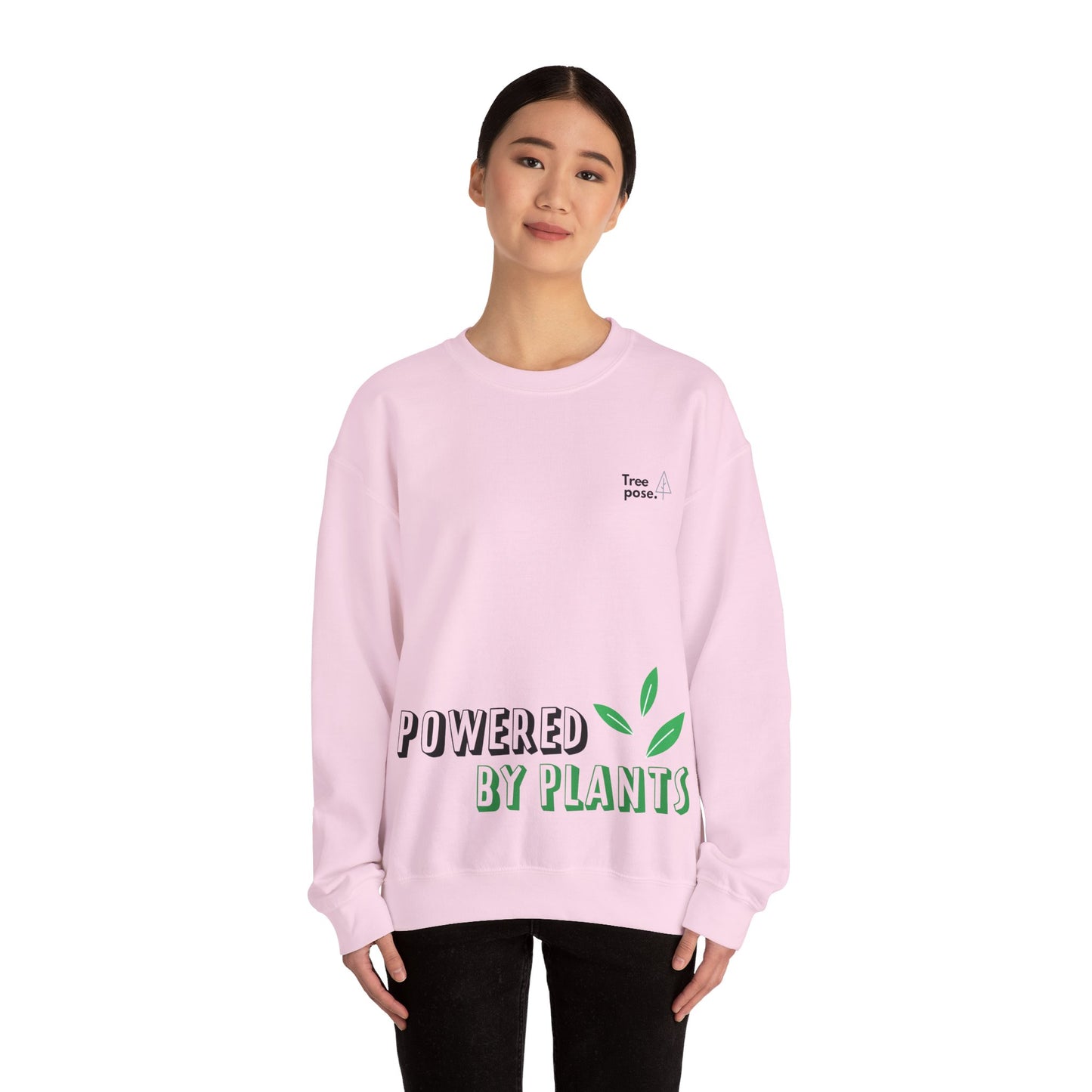 Heavy Blend™ 'Powered by Plants' Tree Pose Crewneck Sweatshirt